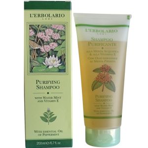 Шампунь для глибокого очищення з м'ятою і вітаміном Е L`Erbolario Shampoo Purificante alla Menta alla Vitamina E 200 мл