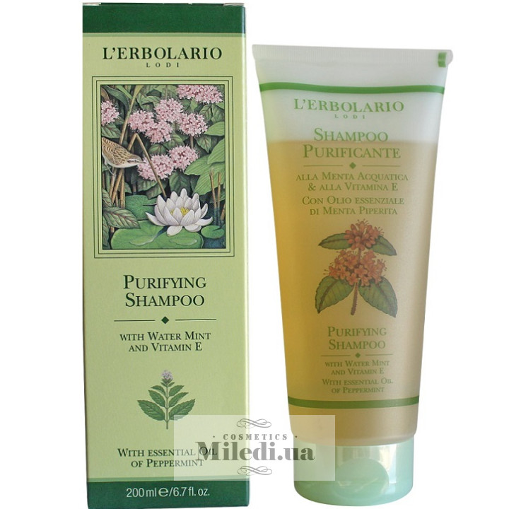 Шампунь для глубокого очищения L`Erbolario с мятой и витамином Е, 200 мл