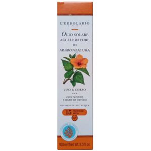 Масло для загара SPF15 для лица и тела L`Erbolario Olio Solare Acceleratore di Abbronzatura 100 мл