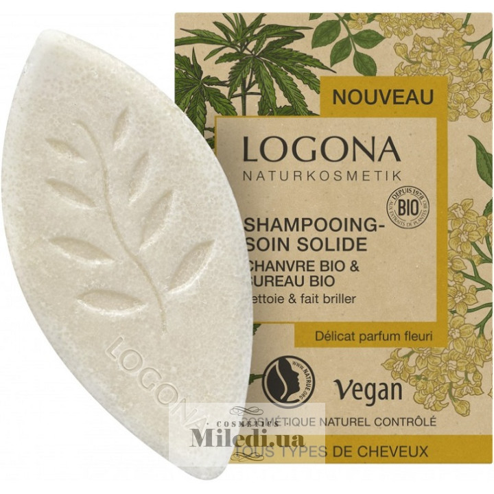 Био-шампунь твердый Logona «Конопля и бузина», 60 г