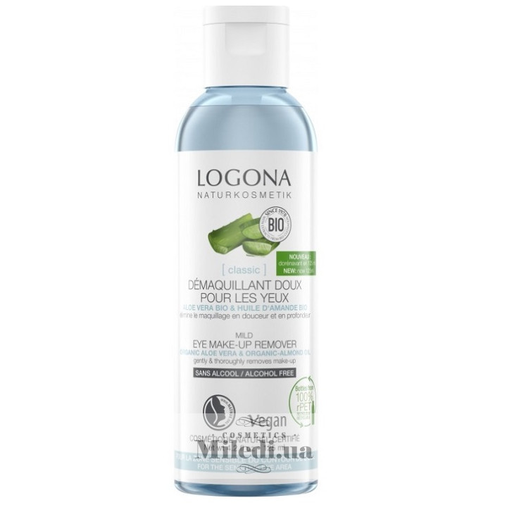 Біо-засіб Logona для зняття макіяжу з очей «Алое та троянда», 125 мл