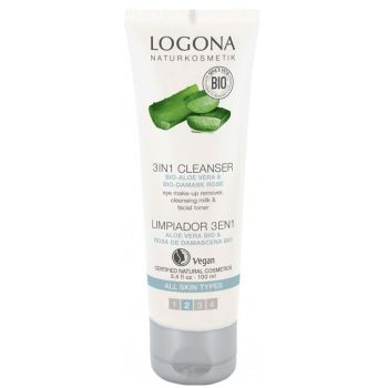 Біо-молочко 3-в-1 для очищення обличчя з Алое Logona 3 in 1 Cleansing Milk Organic Aloe Vera 100 мл