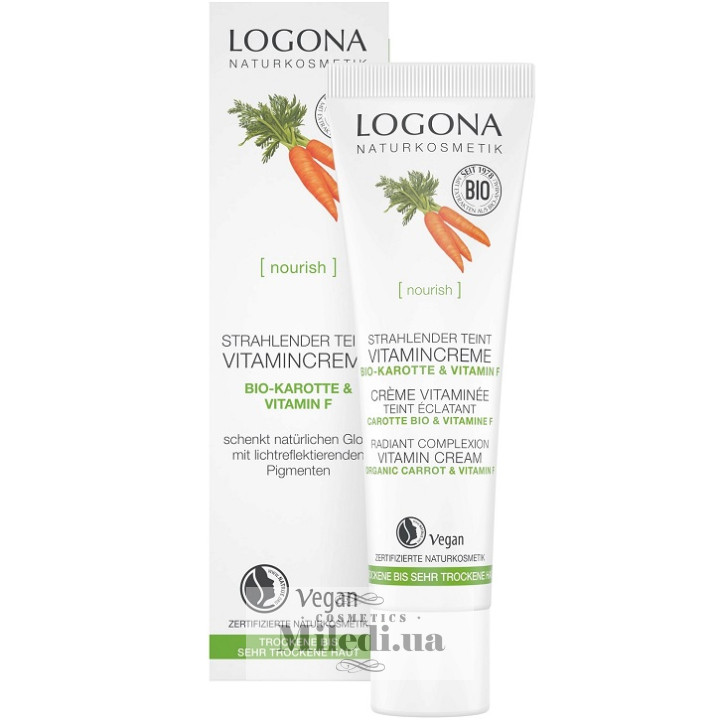 Біо-крем вітамінний Logona зволоження і пружність «Морква», 30 мл