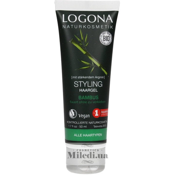 Био-гель Logona для стайлинга и блеска волос с экстрактом бамбука, 50 мл