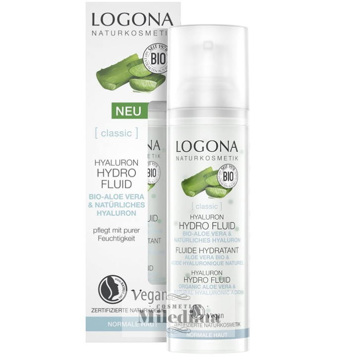 Био гидро-флюид Logona для увлажнения с гиалуроновой кислотой и алоэ, 30 мл