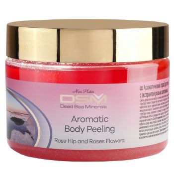 Ароматний скраб для тіла з екстрактом троянди та шипшини Mon Platin DSM  Aromatic Body Peeling Rose Hip & Roses Flowers 330 мл