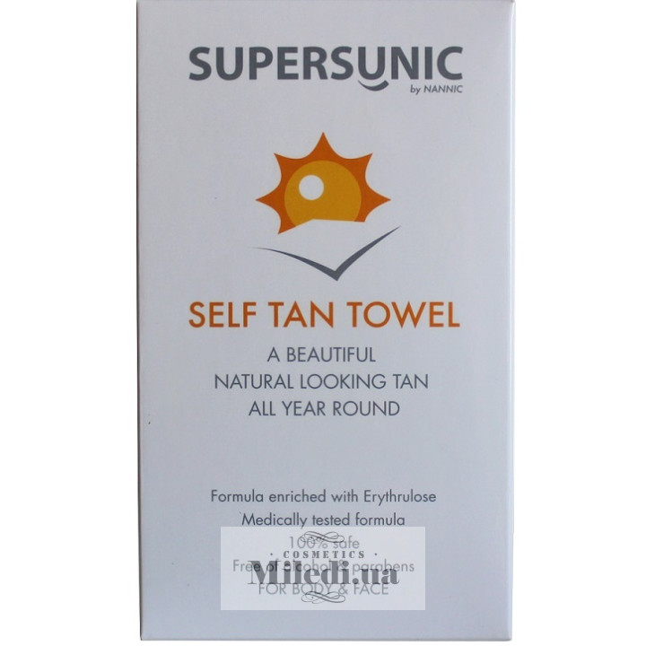 Суперсанік серветки для автозасмаги Nannic Supersunic Towelette, 8 шт