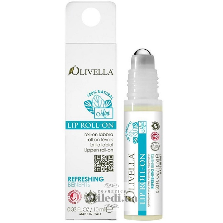Бальзам-рол для губ Olivella «М'ята» на основі оливкової олії, 10 мл