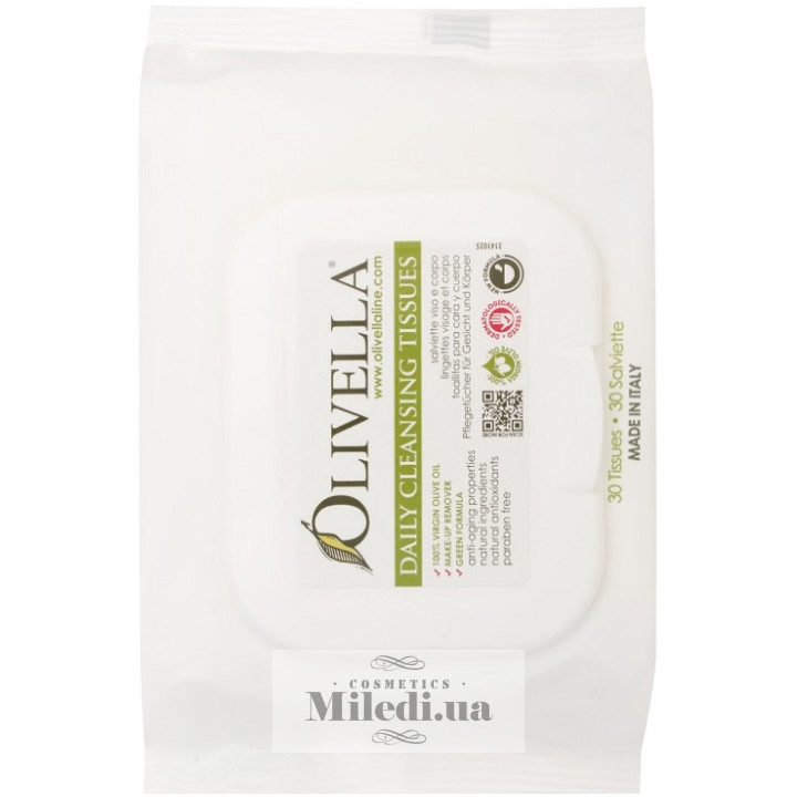 Салфетки очищающие 2-в-1 Olivella Daily Cleansing Tissues, 30 шт
