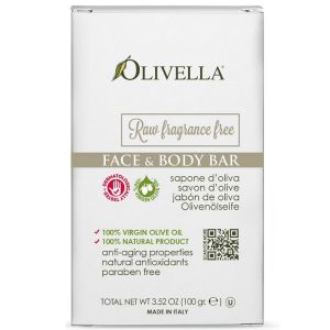 Мило для чутливої шкіри на основі оливкової олії Olivella Face & Body Bar Soap Raw Fragrance Free 100 г