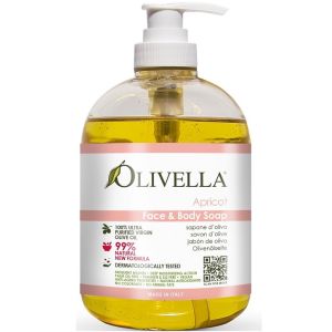 Рідке мило Абрикос на основі оливкової олії Olivella Face & Body Liquid Soap Apricot 500 мл