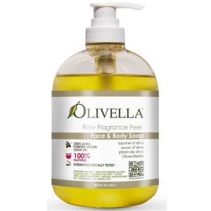 Рідке мило для чутливої шкіри обличчя та тіла Olivella Face & Body Liquid Soap Raw Fragrance Free 500 мл