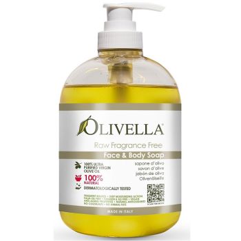 Рідке мило для чутливої шкіри обличчя та тіла Olivella Face & Body Liquid Soap Raw Fragrance Free 500 мл