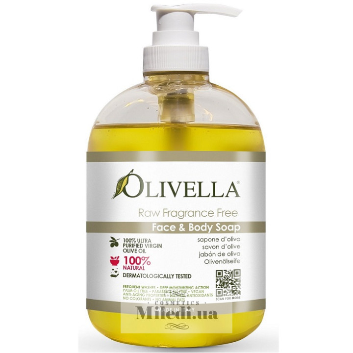 Рідке мило Olivella для чутливої шкіри обличчя та тіла, 500 мл