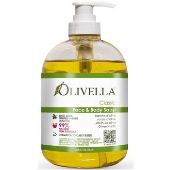 Рідке мило для обличчя і тіла на основі оливкової олії Olivella Face & Body Liquid Soap Classic 300 мл