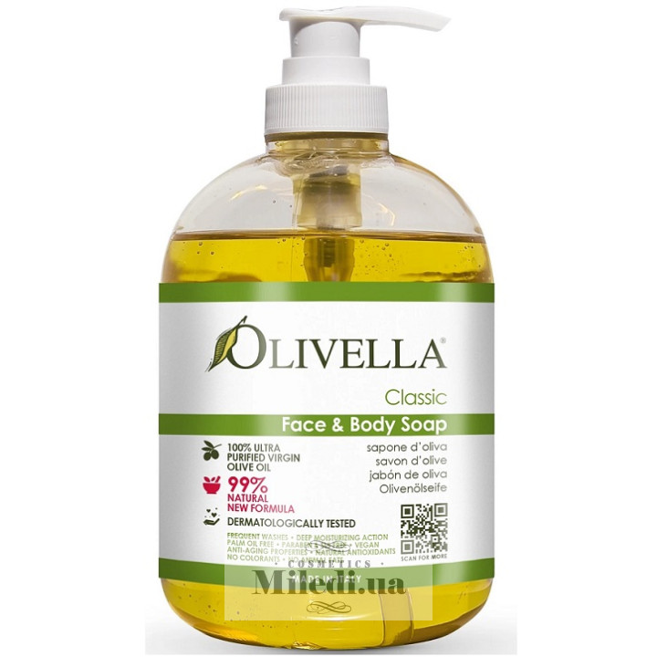 Рідке мило Olivella Face & Body Liquid Soap Classic, 300 мл