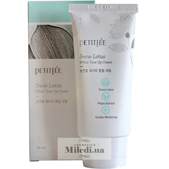 Увлажняющий и осветляющий крем Petitfee Snow Lotus White Tone, 50 мл