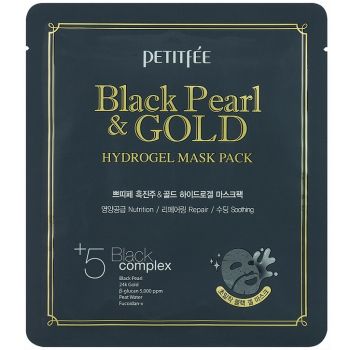 Гідрогелева маска з золотом і чорними перлами Petitfee Black Pearl & Gold Hydrogel Mask Pack 5 шт