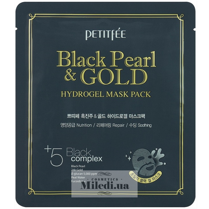 Маска Petitfee з золотом і чорними перлами, 5 шт