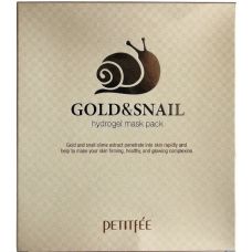 Гідрогелева маска для обличчя з золотом і равликом Petitfee Gold & Snail Hydrogel Mask Pack 5 шт