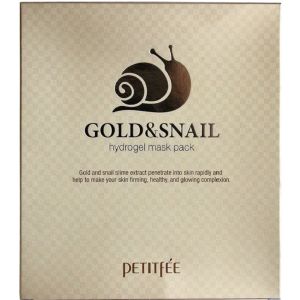 Гидрогелевая маска для лица с золотом и улиткой Petitfee Gold & Snail Hydrogel Mask Pack 5 шт