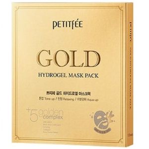Гидрогелевая маска с золотым комплексом для лица Petitfee Gold Hydrogel Mask Pack +5 Golden Complex 5 шт