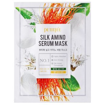 Тканевая маска с протеинами шелка Petitfee Silk Amino Serum Mask 10 шт
