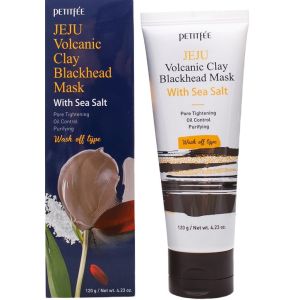 Маска с вулканическим пеплом Petitfee Jeju Volcanic Clay Blackhead Mask With Sea Salt 120 г