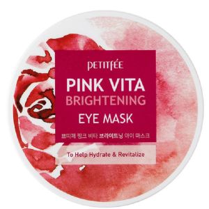 Осветляющие патчи для глаз на основе эссенции розовой воды Petitfee Pink Vita Brightening Eye Mask 60 шт