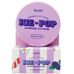 Гидрогелевые патчи для глаз с голубикой и сливками Petitfee Blueberry & Cream Ice-Pop Hydrogel Eye Mask 60 шт