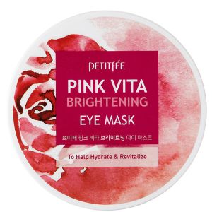 Осветляющие патчи для глаз на основе эссенции розовой воды Petitfee Pink Vita Brightening Eye Mask 60 шт