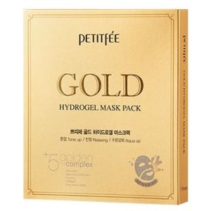 Гидрогелевая маска с золотым комплексом для лица Petitfee Gold Hydrogel Mask Pack +5 Golden Complex 5 шт