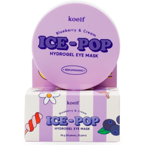 Гидрогелевые патчи для глаз с голубикой и сливками Petitfee Blueberry & Cream Ice-Pop Hydrogel Eye Mask 60 шт