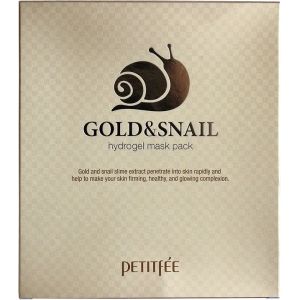 Гидрогелевая маска для лица с золотом и улиткой Petitfee Gold & Snail Hydrogel Mask Pack 5 шт