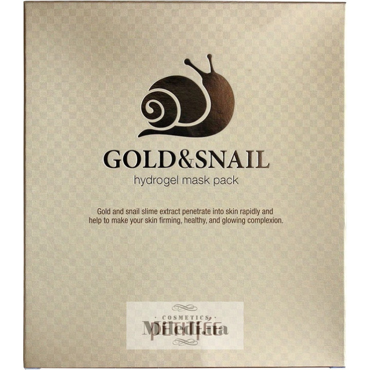 Гидрогелевая маска Petitfee с золотом и улиткой Gold & Snail, 5 шт