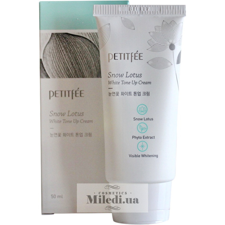 Увлажняющий и осветляющий крем Petitfee Snow Lotus White Tone, 50 мл