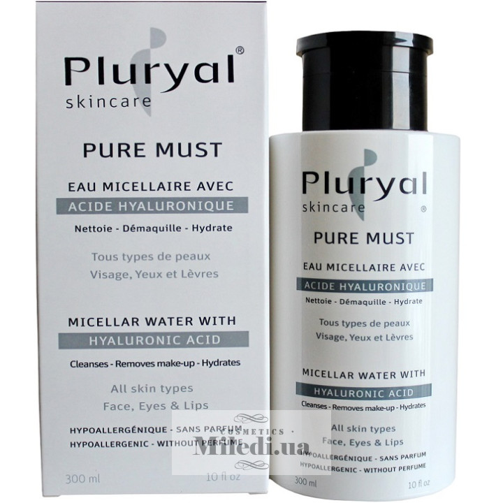 Вода мицеллярная с гиалуроновой кислотой Pluryal Skin Care Pure Must, 300 мл