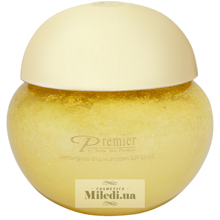 Сольовий скраб для тіла Dead Sea Premier «Лемонграс і мандарин», 425 г