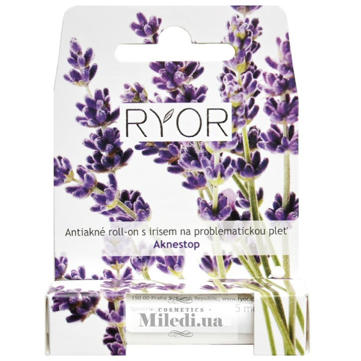 Анти-акне ролик Ryor Aknestop с ирисом для проблемной кожи, 4,4 г