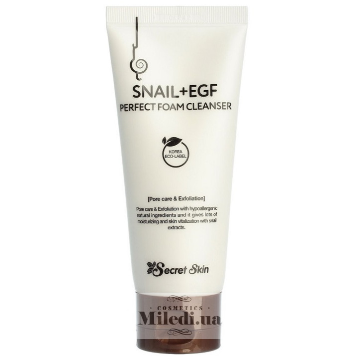 Пенка Secret Skin Snail + EGF Perfect с экстрактом улитки и фактором роста, 100 мл