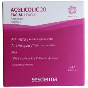 Ампулы с 15% гликолевой кислотой сильные Sesderma Laboratories Acglicolic 20 Ampoules 5x2ml