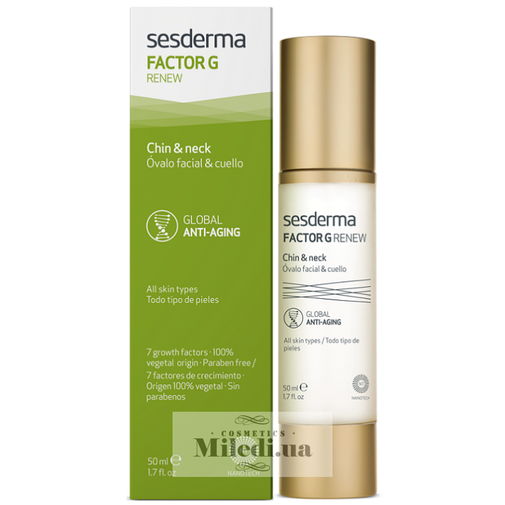 Гель-крем Sesderma Factor G для овалу обличчя і шиї Renew Chin & Neck, 50 мл
