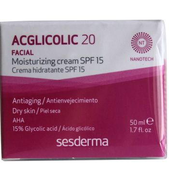 Зволожуючий крем з 15% гліколевою кислотою Sesderma Laboratories Acglicolic 20 Moisturizing Cream SPF15 50 мл