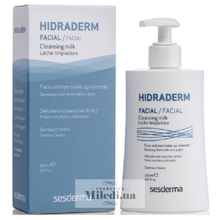 Молочко очищающее Sesderma Hidraderm для лица и демакияжа глаз, 200 мл