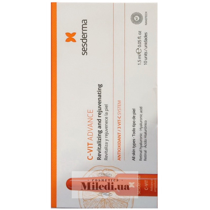 Ампулы Sesderma C-Vit с витамином «С» Advance Revitalizing, 10х1,5ml