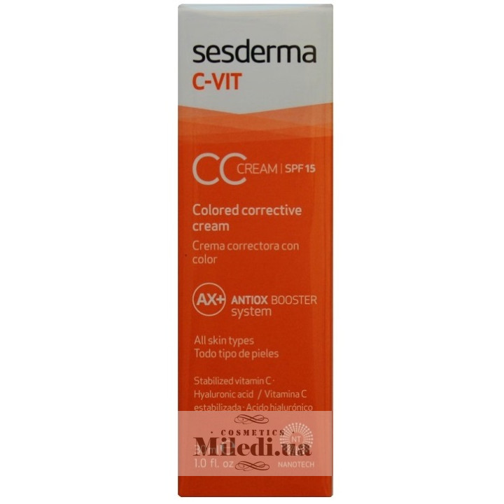 СС крем Sesderma C-Vit коригувальний тон шкіри CC Cream SPF15, 30 мл
