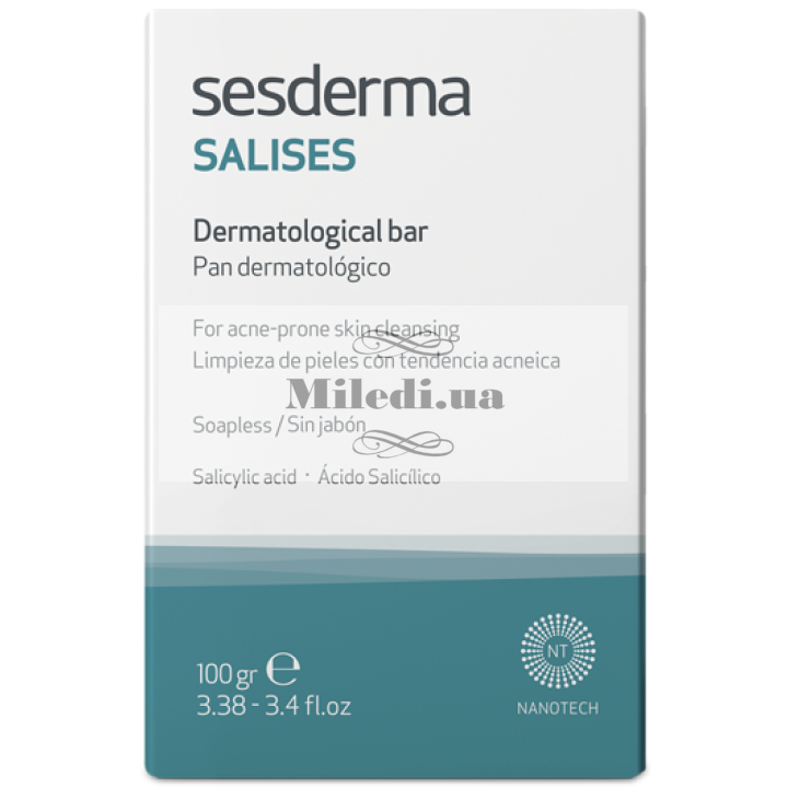 Дерматологическое мыло для жирной чувствительной кожи - Sesderma Laboratories Salises Dermatological Soap Bar, 100гр
