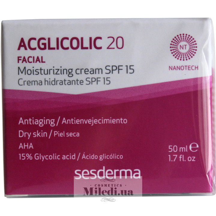 Крем Sesderma Acglicolic 20 Moisturizing Cream з 15% гліколевою кислотою, 50 мл