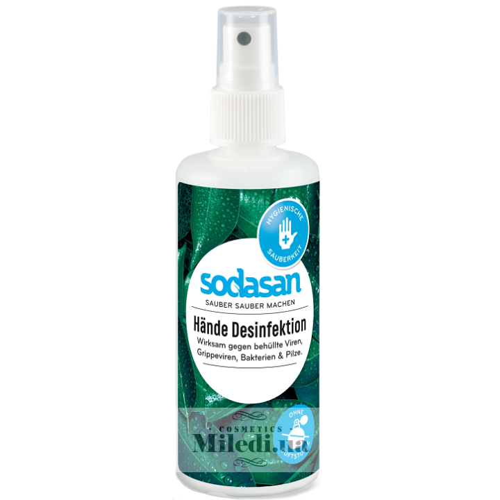Органическое антибактериальное средство для рук Sodasan Hand Disinfectant Spray 100 мл