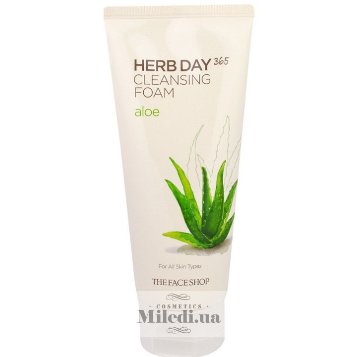 Пінка очищуюча «Алое» The Face Shop Herb Day 365 Cleansing Foam Aloe, 170 мл